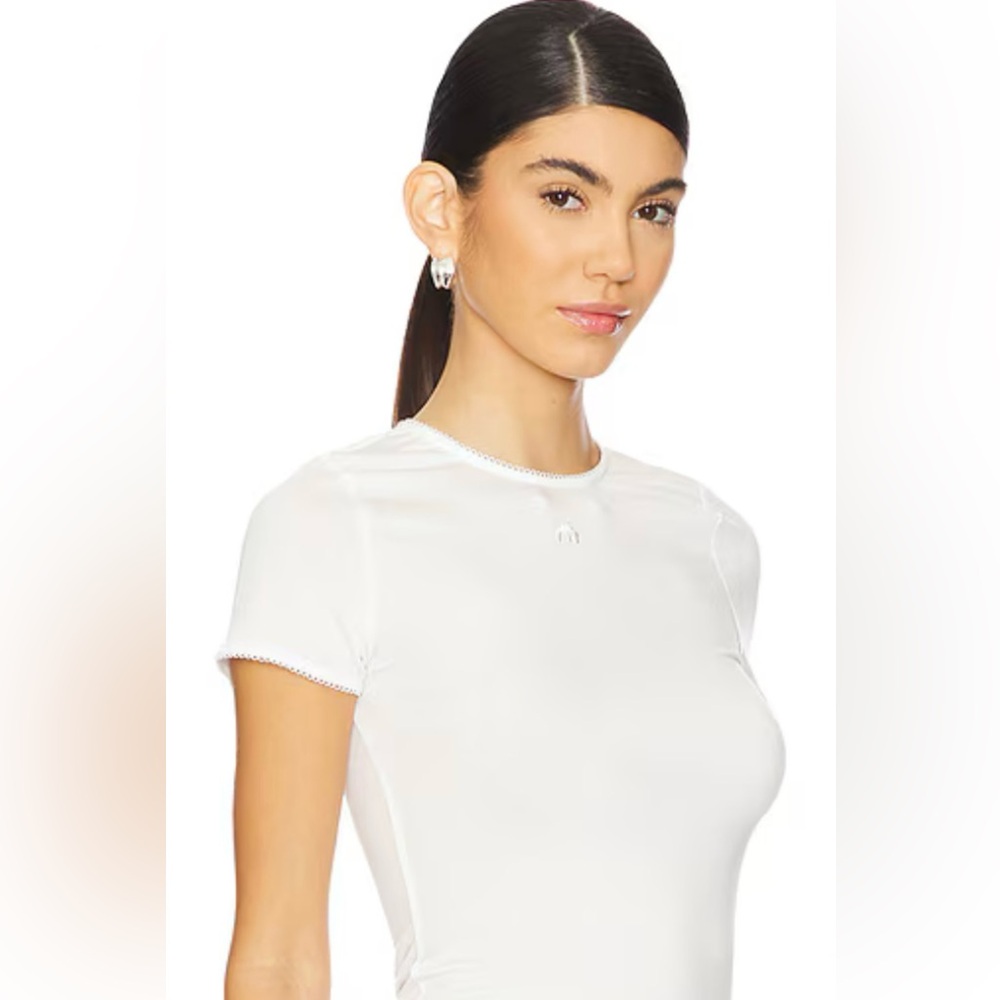 Miaou White Fitted Short Sleeve T-Shirt